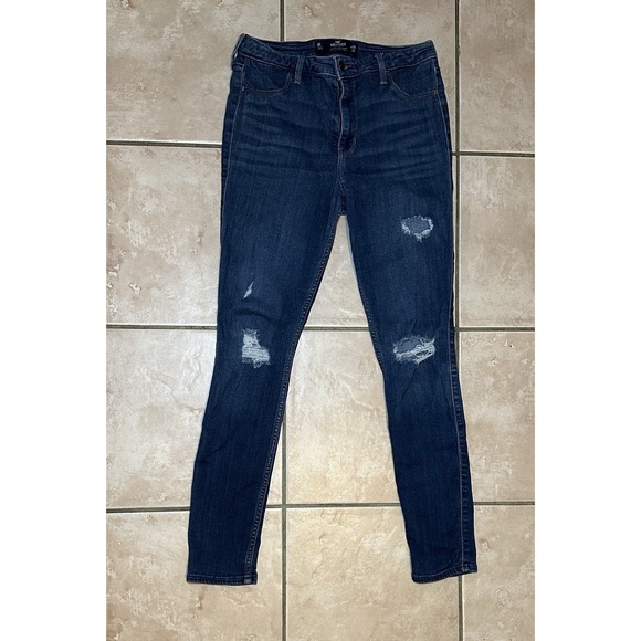 Hollister Jeans Women's 9R Blue 29" Waist High-Rise Jean Legging Stretch - Picture 1 of 9